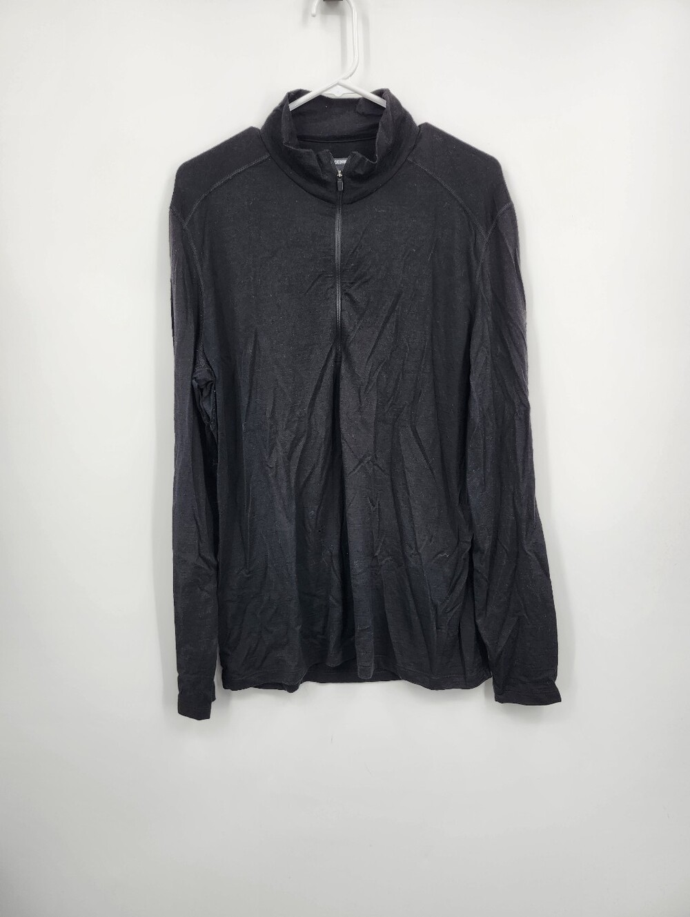 Icebreaker Merino Ultralite 1/4 zip Pullover Mens Black Long Sleeve Sz M